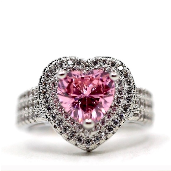 🆕 925 Pink Heart Sapphire Ring - Picture 15 of 15